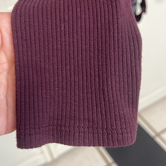 Aeropostale Women’s Ribbed Burgundy Bodysuit  Long Sleeve V Neck Size XL - Picture 4 of 12